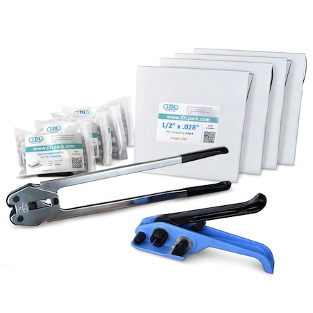 Idl Packaging 1/2" Polyester Strapping Kit, 800 Ft. Tensioner/Sealer BM.PSK.12.800